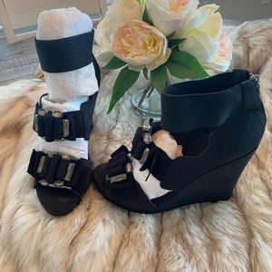 Tory Burch Black Satin w/Jewels accents